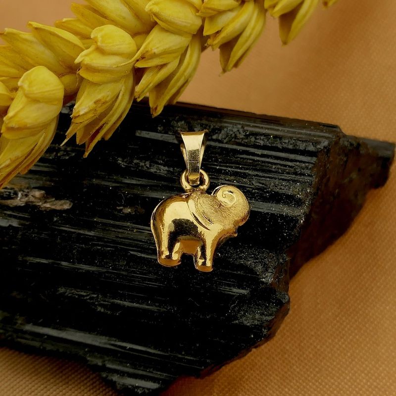 Image 2 of 18K Gold Elephant Pendant | Minimalist