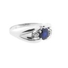 Image 9 of White gold ring with sapphire and diamond; 0.05 ct.