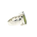Image 7 of Silver ring with olive green zirconia stone