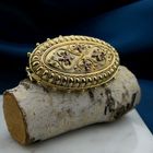 Image 2 of Antique gold Victorian brooch with ruby ​​and diamonds; 0.04 ct.