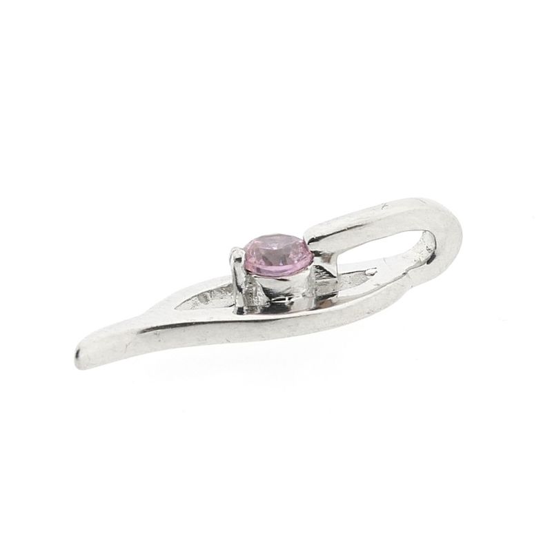 Image 5 of Silver pendant with a pink zirconia
