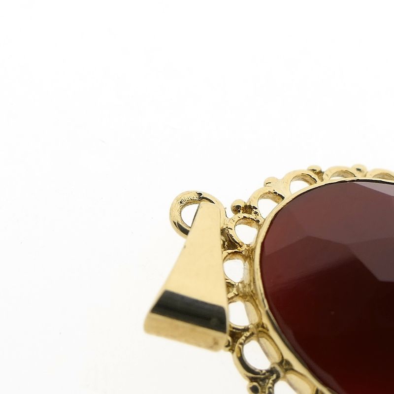 Image 7 of Vintage gold pendant with carnelian