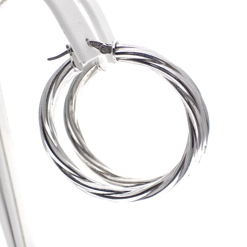 Image 4 of Silver twisted earrings | Ø 38 mm