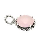 Image 2 of Silver Zinzi pendant with rose quartz
