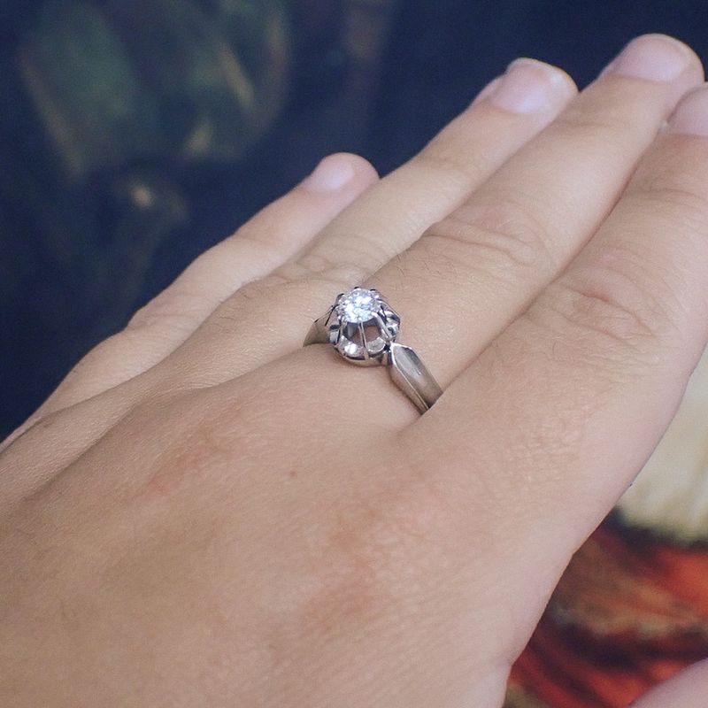 Image 4 of White gold solitaire ring with diamond | 0.31 ct.