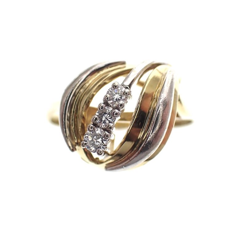 Image 2 of Two-tone gold fantasy ring set with 0.13 ct diamond.