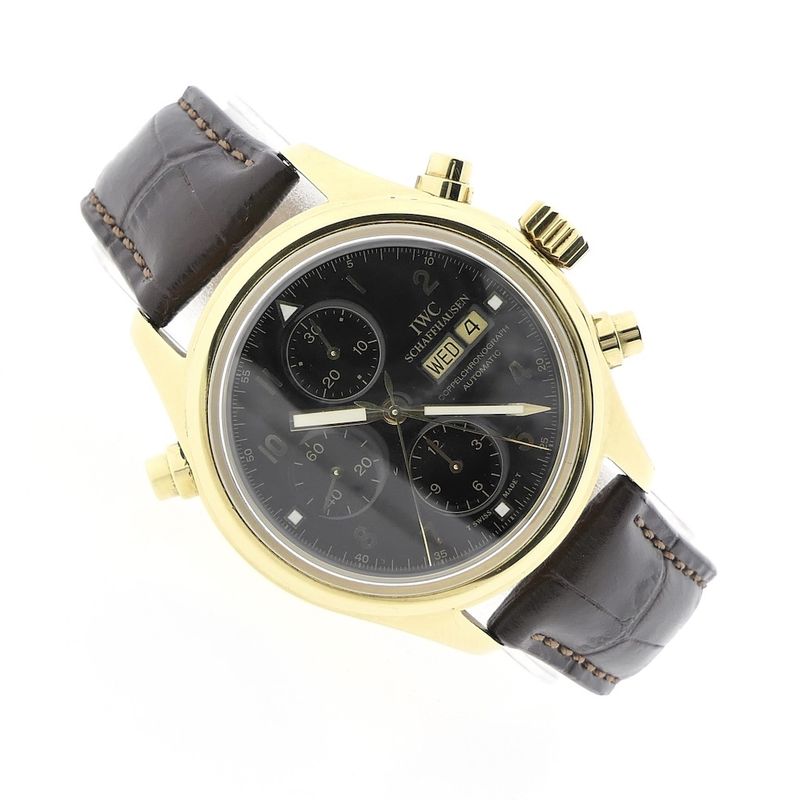 Image 5 of IWC Pilot Double Chronograph; 18k. Men's watch with split seconds