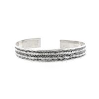 Silver Slave Bracelet with Rope Pattern; Size M