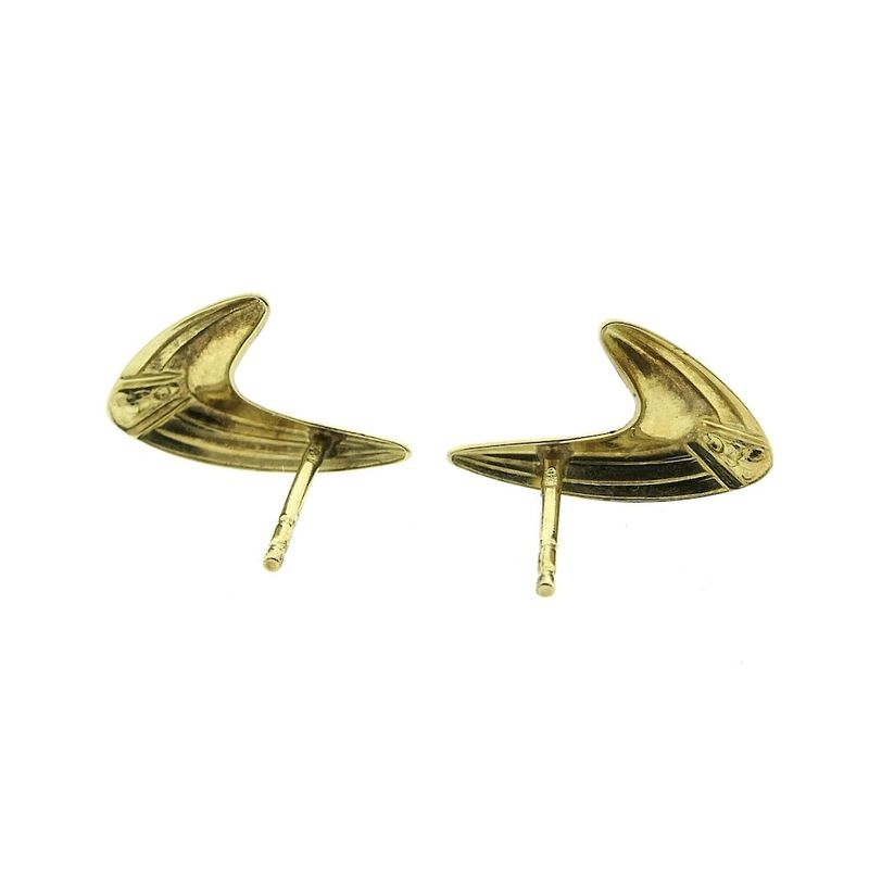 Image 5 of Gold stud earrings with diamond; 0.01 ct.