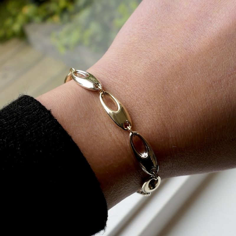 Image 10 of Two-tone gold fantasy link bracelet