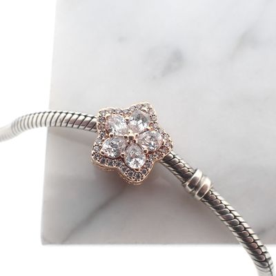 Image 2 of Pandora Moments charm; Rose gold plated; Sparkling Snowflake
