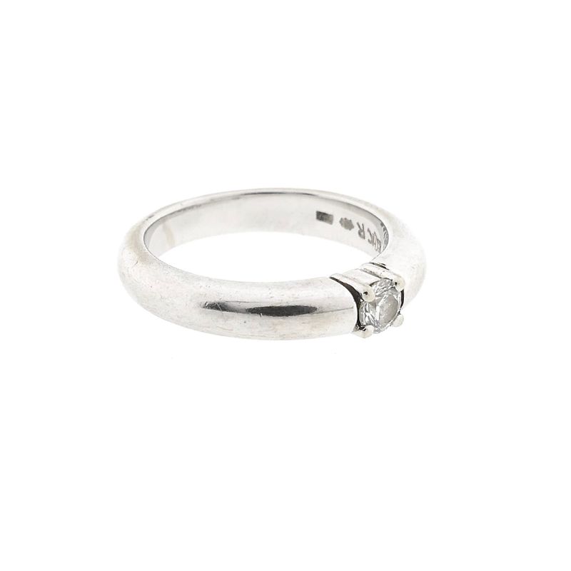 Image 4 of White Gold Solitaire Ring with Diamond; 0.08 ct.