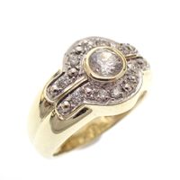 Gold pinky ring with zirconia