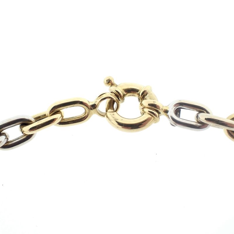 Image 5 of Two-tone gold anchor link necklace