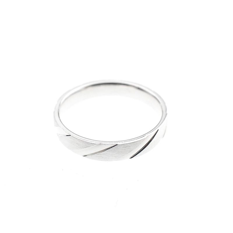 Image 6 of Silver ring with diagonal relief