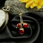 Image 2 of Vintage gold pendant with a cluster of carnelian.