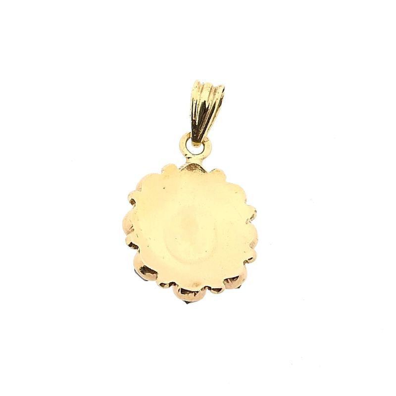 Image 3 of Vintage Gold Pendant with Garnet; 14 Karat