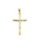 Image 1 of Two-tone gold pendant of a cross with corpus