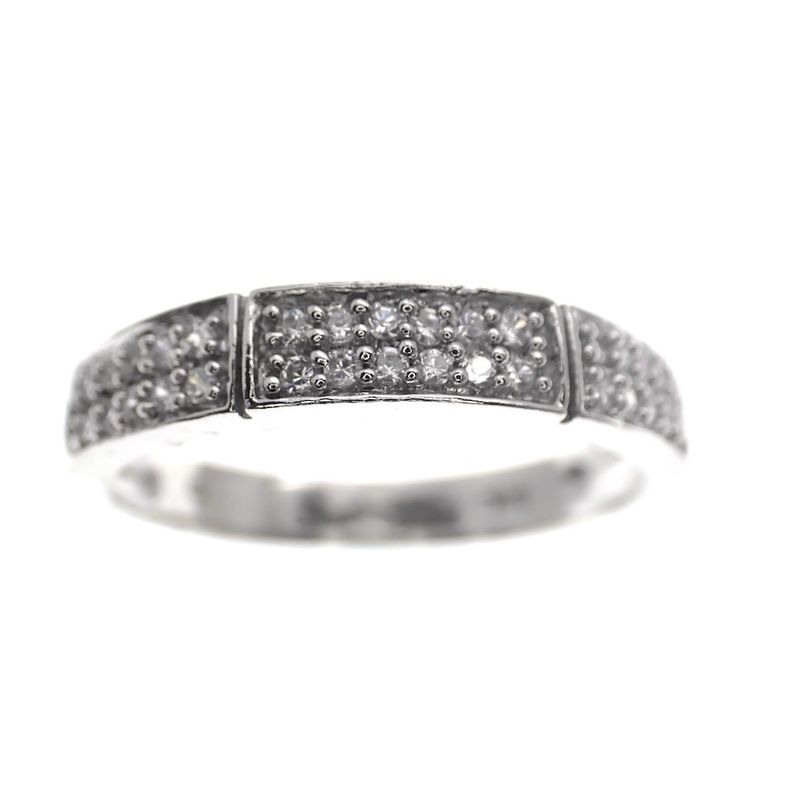 Image 2 of Silver pavé ring with zirconia