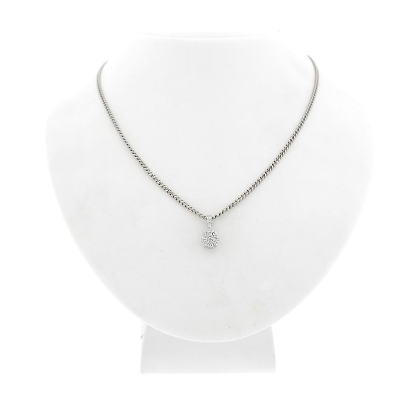 Image 4 of 18 carat white gold pendant with diamond | 0.12 ct.