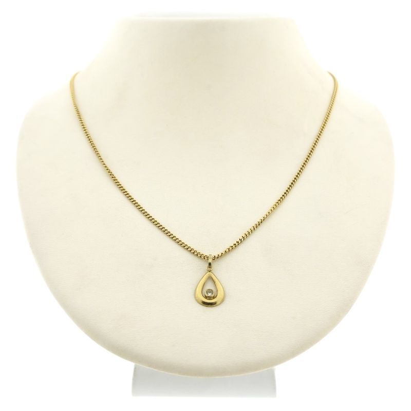Image 9 of Gold minimalist pendant with zirconia