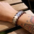 Image 8 of Silver JWLZ leather bracelet; Size S/M