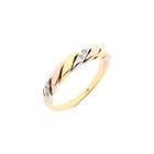 Image 1 of Tricolor gold ring with diamonds; 0.02 ct.