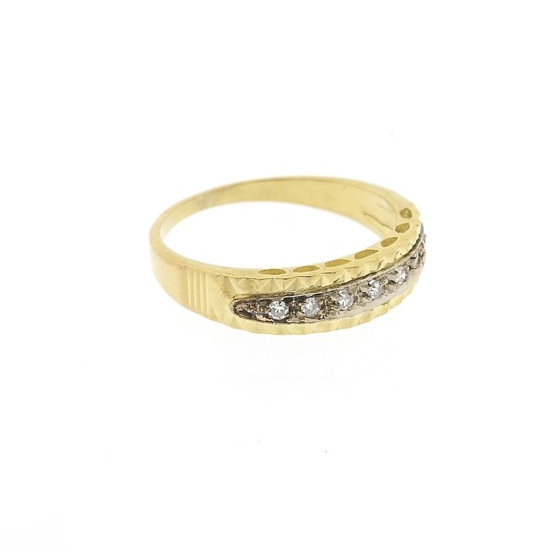 Image 6 of 18 carat yellow gold ring with diamonds | 0.07 ct.