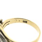 Image 5 of Two-tone gold ring with pearl and diamonds; 0.02 ct.