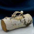 Image 2 of Vintage two-tone gold brooch with pearl