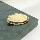 Image 11 of Vintage gold brooch with flower engraving; Floral design