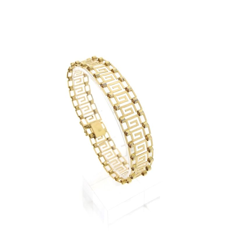 Image 1 of Gold meander link bracelet