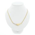 Image 1 of Two-tone gold necklace with fixed pendant and diamond; 0.06 ct.