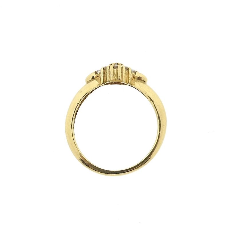 Image 8 of Gold entourage ring with diamonds; 0.18 ct.