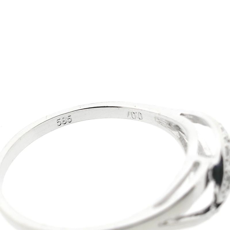 Image 6 of White gold ring with diamonds; 0.07 ct.