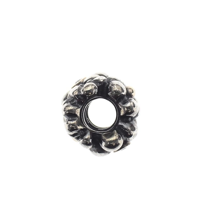 Image 4 of Pandora charm; Silver with gold; Golden Flower