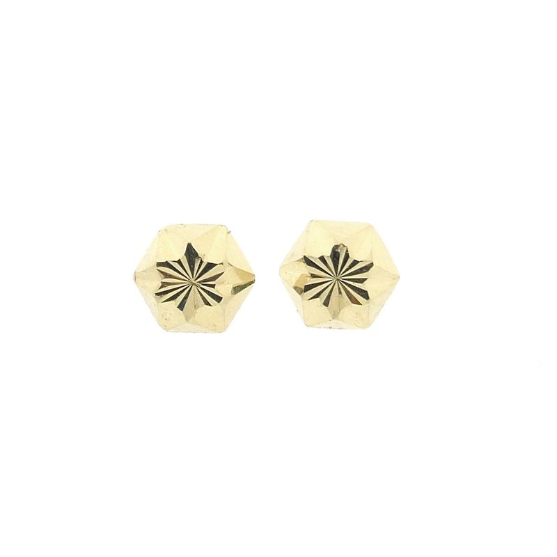 Image 8 of Gold faceted stud earrings