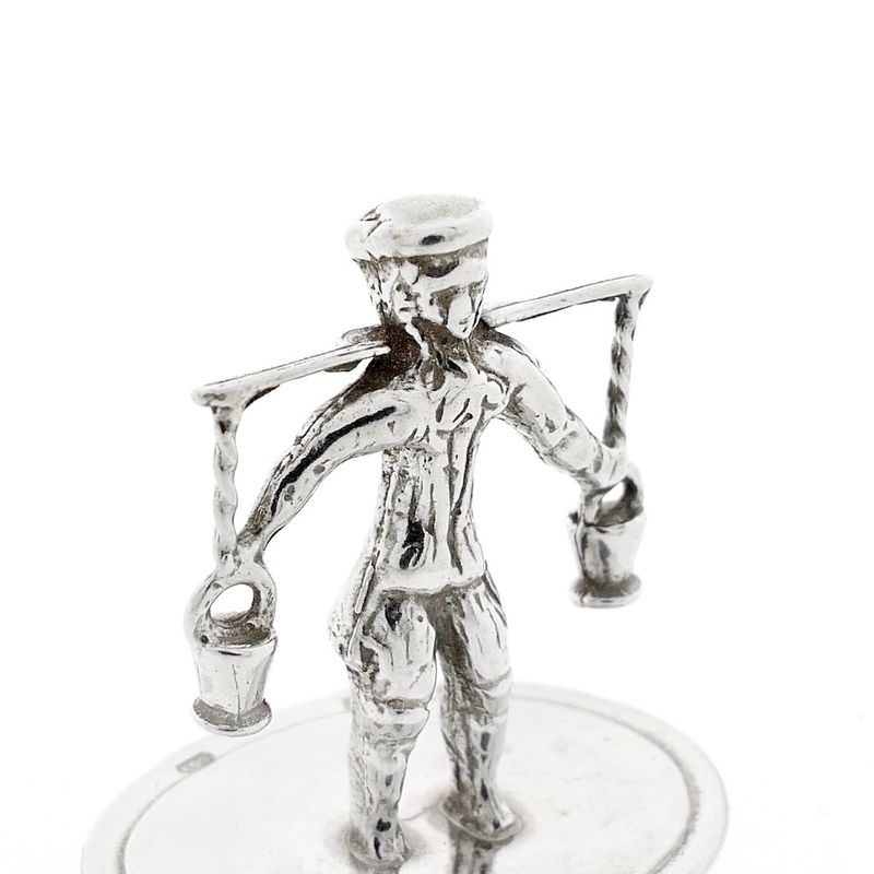 Image 3 of Antique silver statuette of a man with a yoke