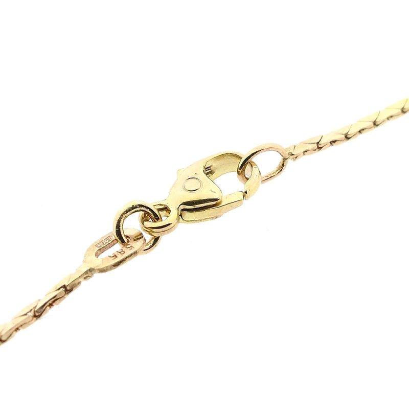 Image 7 of Bicolor Gold Cobra Link Necklace with Pendant & Zirconia; 14 Karat; 42.5 cm