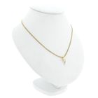 Image 4 of Two-tone gold minimalist pendant with diamond; 0.04 ct. | Passione