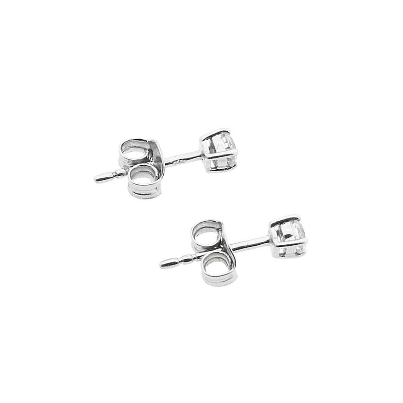 Image 7 of White gold stud earrings with zirconia