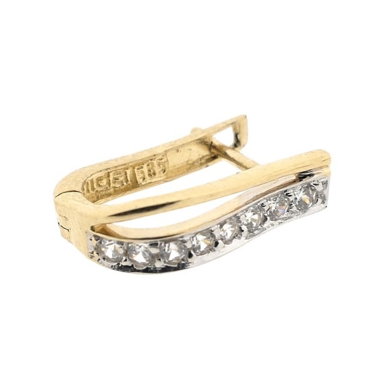 Image 6 of Gold stud earrings with zirconia