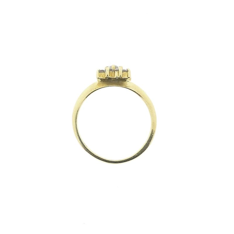 Image 8 of Gold subtle entourage ring with zirconia