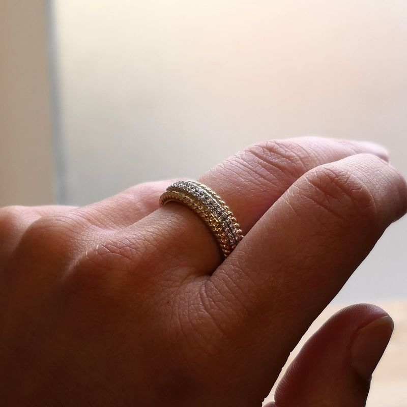 Image 7 of Gold Ring with Diamond; 0.34 ct.; 14 Karat; Size 17.75