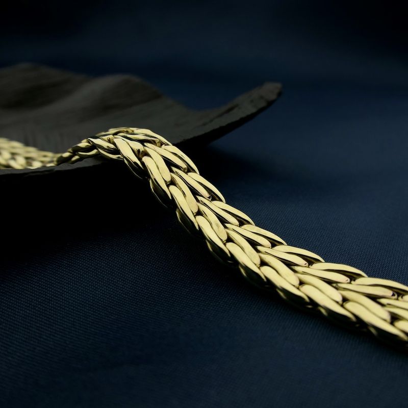 Image 2 of Gold braided bracelet | 19 cm