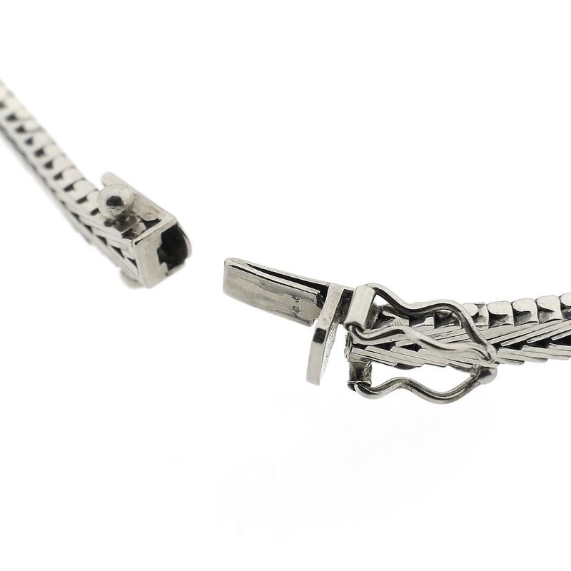 Image 8 of White gold link bracelet with sapphire