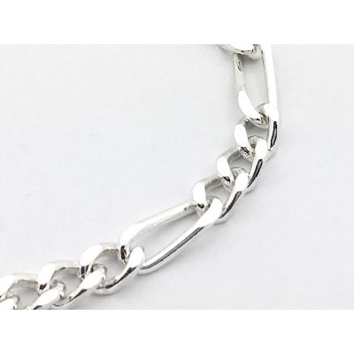 Image 2 of Silver Figaro link bracelet; Men | 21 cm