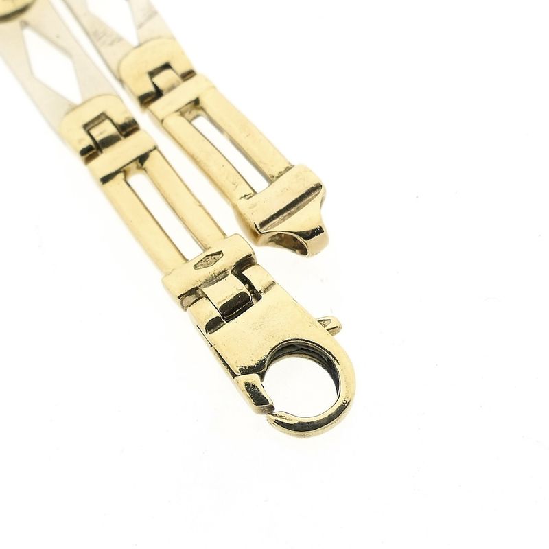 Image 4 of Two-tone gold link bracelet with diamonds