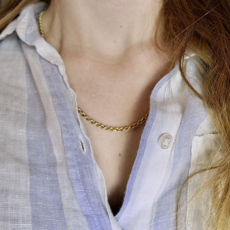 Image 5 of Gold twisted necklace | 53 cm