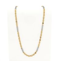 Bicolor Gold Marine/Fantasy Link Necklace with Zirconia
